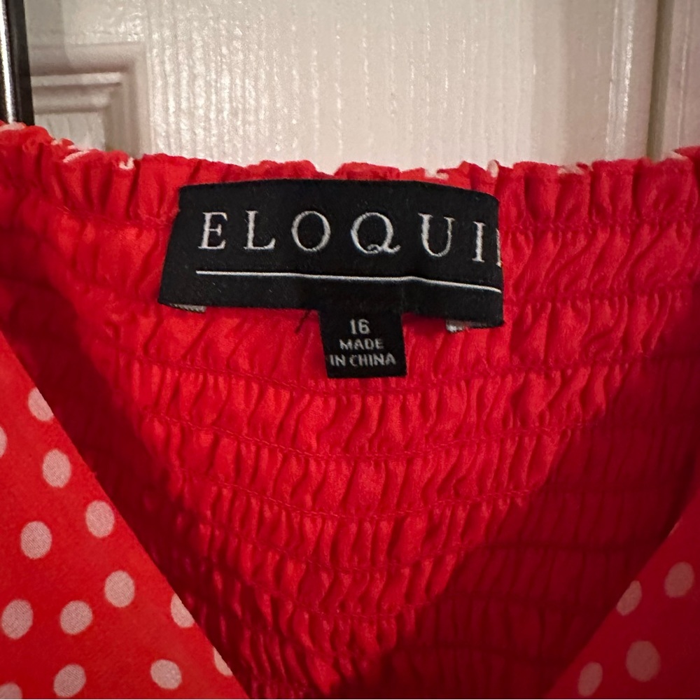 Eloquii • polka dot twisted bodice mini dress - Picture 5 of 6